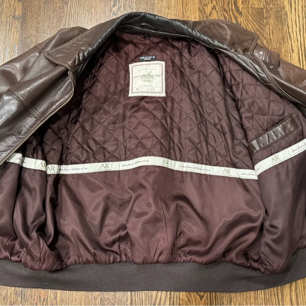 Vintage Atlantic Rancher Leather Lined Jacket Coat See Measurements Flaws - Picture 5 of 13